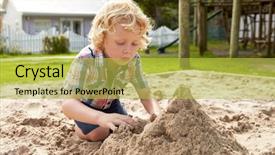  Presentation with montessori - PPT layouts enhanced with male pupil at montessori school background and a yellow colored foreground