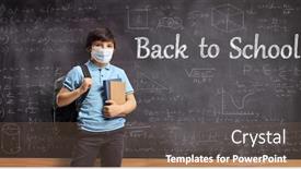  Presentation with pupil - Presentation enhanced with male-pupil-wearing-a-protective background and a violet colored foreground