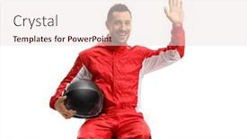  Presentation with red - Audience pleasing presentation design consisting of male-racer-in-a-red backdrop and a lemonade colored foreground