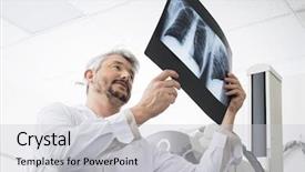  Presentation with chest x ray human - Colorful slides enhanced with male radiologist analyzing chest x backdrop and a light gray colored foreground