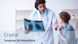  Presentation with radiologist - Slides with male-radiologist-looking-at-boy background and a sky blue colored foreground