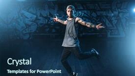  Presentation with rapper - Colorful theme enhanced with male rapper in dance studio backdrop and a navy blue colored foreground