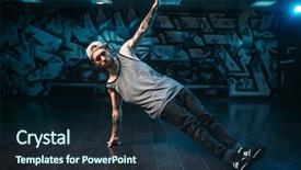  Presentation with rapper - Theme featuring male rapper in dance studio background and a wine colored foreground