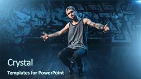  Presentation with rapper - Cool new presentation theme with male rapper in dance studio backdrop and a navy blue colored foreground