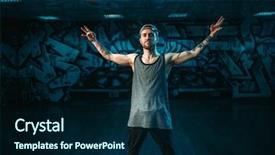  Presentation with rapper - Colorful slide deck enhanced with male rapper in dance studio backdrop and a navy blue colored foreground