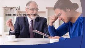  Presentation with real estate - Audience pleasing presentation design consisting of male-real-estate-agent backdrop and a soft green colored foreground