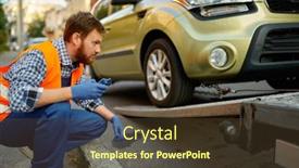  Presentation with monitoring - Theme enhanced with male-road-worker-monitoring-car background and a tawny brown colored foreground