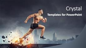  Presentation with runner - Slide set consisting of male-runner-against-dark-background background and a  colored foreground