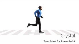  Presentation with runner - Slides having male-runner-on-a-pedestrian background and a white colored foreground