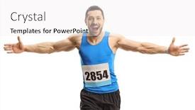  Presentation with marathon - PPT theme enhanced with male-runner-running-a-marathon background and a white colored foreground