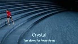  Presentation with steps - Presentation enhanced with male-runner-running-along-steps background and a ocean colored foreground