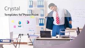  Presentation with sales - PPT layouts with male-sales-analyst-in-front background and a white colored foreground