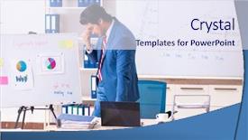  Presentation with sales - Theme with male sales analyst in front background and a  colored foreground