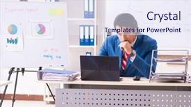  Presentation with whiteboard - PPT layouts featuring male sales analyst in front background and a  colored foreground