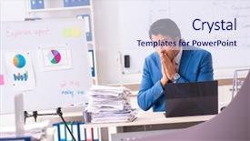  Presentation with sales - Cool new theme with male sales analyst in front backdrop and a  colored foreground