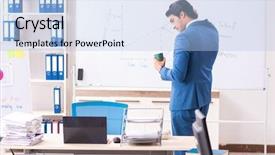  Presentation with whiteboard - Amazing slide deck having male sales analyst in front backdrop and a light blue colored foreground