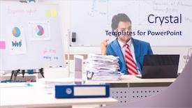  Presentation with homes sales growth - Colorful PPT theme enhanced with male sales analyst in front backdrop and a  colored foreground