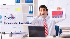  Presentation with sales awards graphics - Slides enhanced with male sales analyst in front background and a sky blue colored foreground