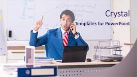  Presentation with sales targets - Beautiful slides featuring male sales analyst in front backdrop and a sky blue colored foreground