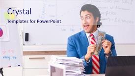  Presentation with sales award - Cool new theme with male sales analyst in front backdrop and a sky blue colored foreground