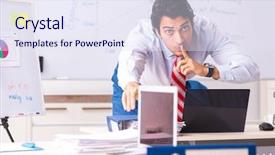  Presentation with whiteboard - Cool new PPT theme with male sales analyst in front backdrop and a sky blue colored foreground