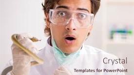  Presentation with drug poison - Amazing theme having male-scientist-extracting-poison backdrop and a lemonade colored foreground