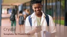  Presentation with high school - Presentation design consisting of male-secondary-or-high-school background and a coral colored foreground