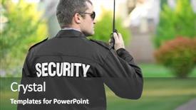  Presentation with security guard - Colorful slide deck enhanced with male security guard in park backdrop and a dark gray colored foreground