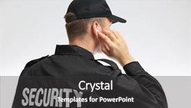  Presentation with security guard - Slides having male security guard isolated background and a dark gray colored foreground