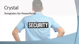  Presentation with security guard - PPT theme with male security guard isolated background and a white colored foreground