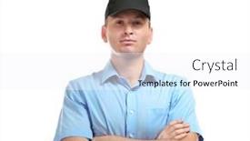  Presentation with security guard - PPT layouts with male-security-guard-isolated background and a white colored foreground