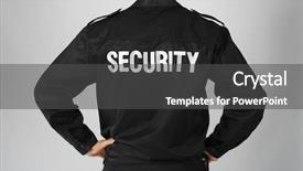  Presentation with security guard - Slide deck featuring male security guard on light background and a dark gray colored foreground