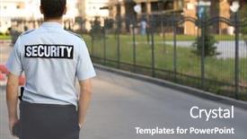  Presentation with security guard - Colorful PPT layouts enhanced with male security guard standing outdoors backdrop and a gray colored foreground