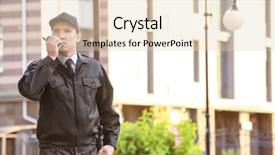  Presentation with portable radio - Slide deck featuring  background and a  colored foreground