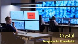  Presentation with opera - Presentation theme consisting of male-security-operator-working background and a tawny brown colored foreground