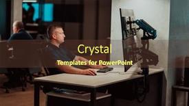  Presentation with data security - Slide deck having male-security-operator-working background and a tawny brown colored foreground