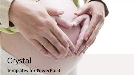  Presentation with mom baby - Beautiful PPT theme featuring male sfertilization - mom and dad with hands backdrop and a mint green colored foreground