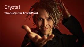  Presentation with shaman - Theme consisting of male-shaman-in-ethnic-clothing background and a wine colored foreground