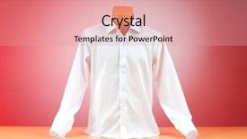  Presentation with kids tee shirt - Colorful slide deck enhanced with male shirt against gradient background backdrop and a coral colored foreground