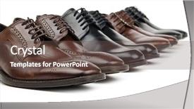  Presentation with fashion shoes - Beautiful presentation theme featuring male shoes in fashion concept backdrop and a tawny brown colored foreground