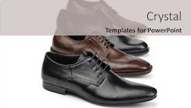  Presentation with fashion shoes - PPT theme with male shoes in fashion concept background and a light gray colored foreground