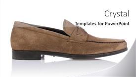  Presentation with fashion shoes - Cool new slide deck with male-shoes-in-fashion-concept backdrop and a white colored foreground