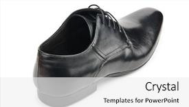  Presentation with fashion shoes - PPT theme enhanced with male shoes in fashion concept background and a  colored foreground