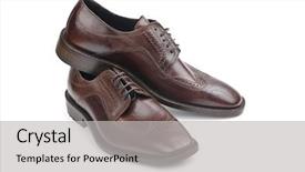  Presentation with fashion shoes - PPT theme having male shoes in fashion concept background and a  colored foreground