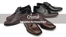  Presentation with fashion shoes - PPT theme consisting of male shoes in fashion concept background and a  colored foreground