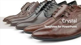  Presentation with fashion shoes - Slide deck consisting of male shoes in fashion concept background and a  colored foreground