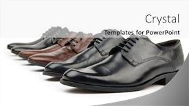  Presentation with fashion shoes - Colorful PPT theme enhanced with male shoes in fashion concept backdrop and a white colored foreground