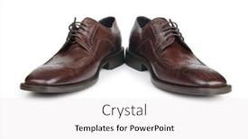  Presentation with fashion shoes - PPT theme consisting of male-shoes-in-fashion-concept background and a white colored foreground