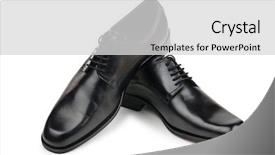  Presentation with fashion shoes - PPT theme with male shoes in fashion concept background and a light gray colored foreground
