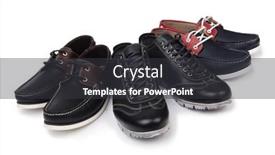  Presentation with shoes - Audience pleasing presentation theme consisting of male-shoes-isolated-on-white backdrop and a dark gray colored foreground